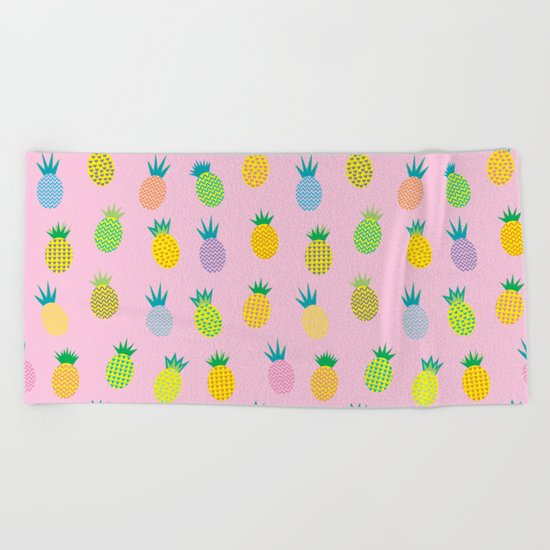 Pineapple Party Beach Towel