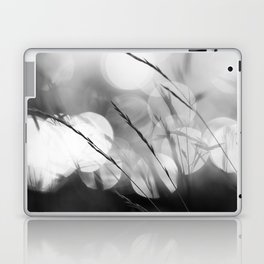 Blade of Grass - Bokeh Background - Black and White #decor #society6 #buyart Laptop Skin