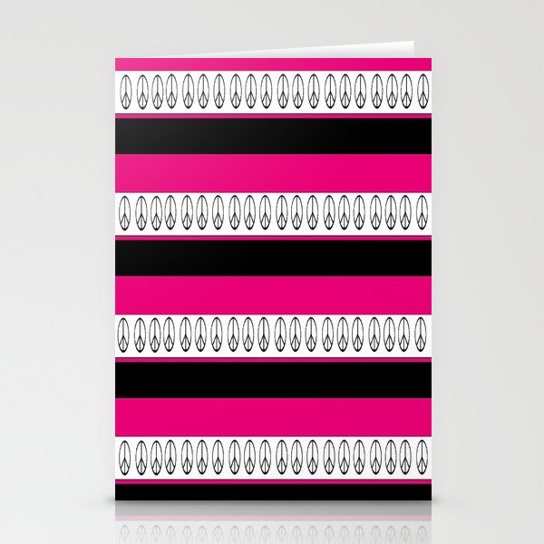 pink and black peace Stationery Cards