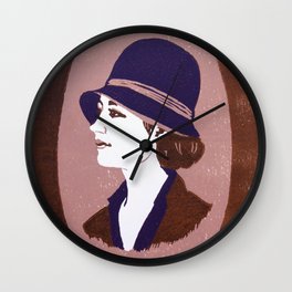 1920s Lady (linocut) Wall Clock
