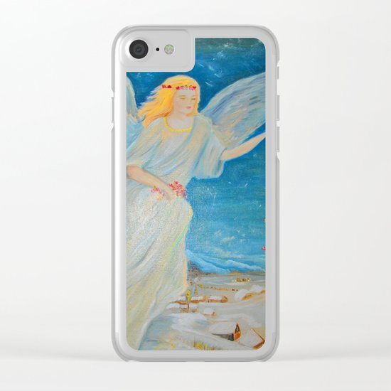 Bless me | Guardian Angels are Here | Angel of Abundance | Love Clear iPhone Case