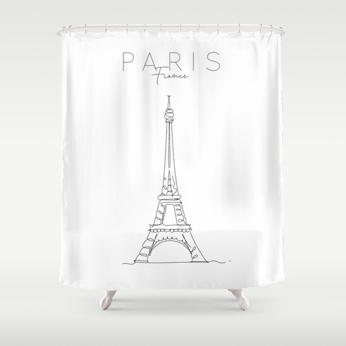 Paris Eiffel Tower Shower Curtain