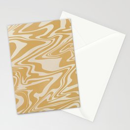 Liquify swirl yellow pattern Stationery Card