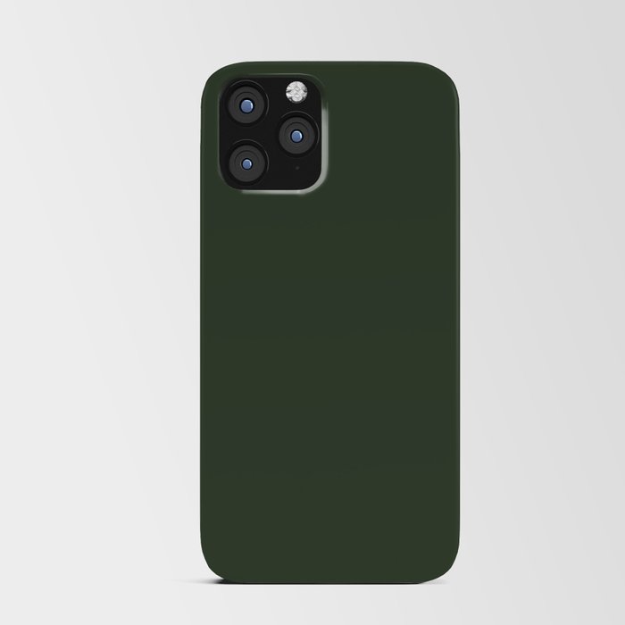 Dark Kombu Green Gray - Grey Solid Color Popular Hues Patternless Shades of Gray Hex #354230 iPhone Card Case