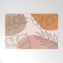 Abstract Nature Leaf Minimalist Print Welcome Mat