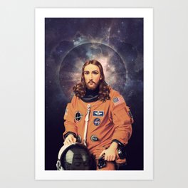 Jesus "Space Age" Christ - A Holy Astronaut Art Print
