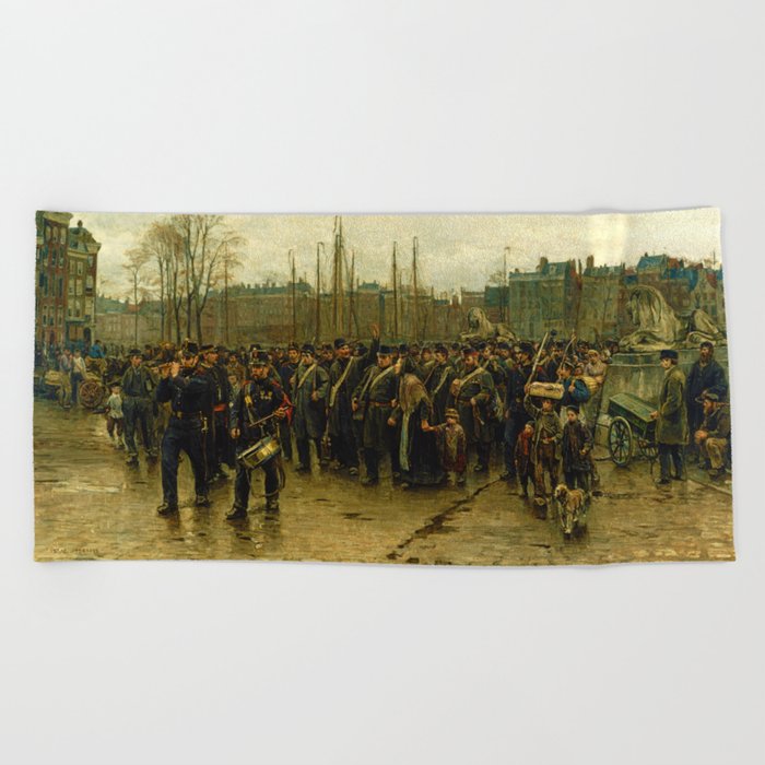 Transport of Colonial Soldiers by Isaac Israëls (1883) Beach Towel