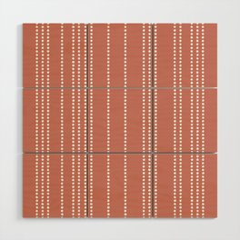 Ethnic Spotted Stripes in Peach Wood Wall Art