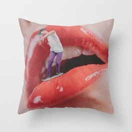 Lipslide Throw Pillow