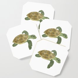 sea ​​turtle cartoon in digital painting Coaster