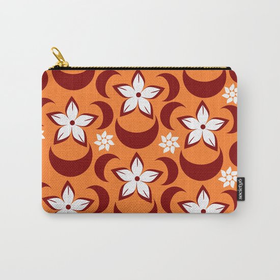 Orange floral fantasy Carry-All Pouch