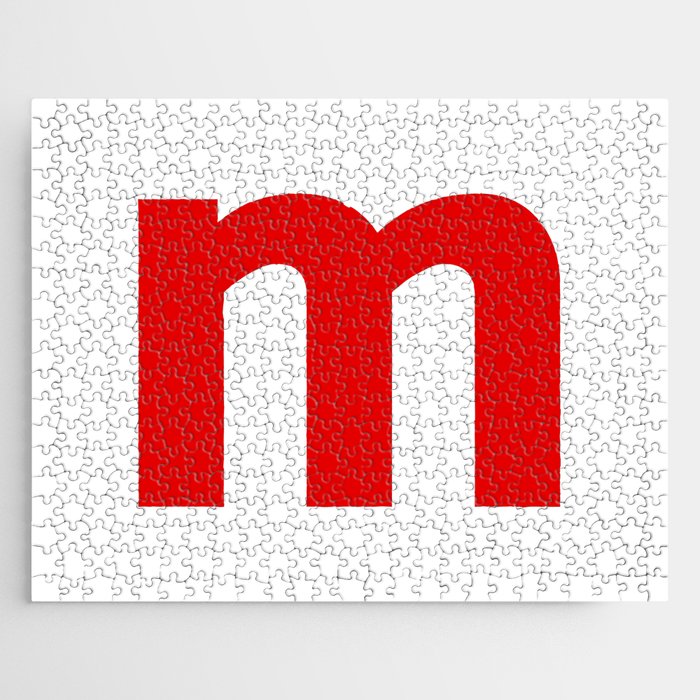 letter M (Red & White) Jigsaw Puzzle