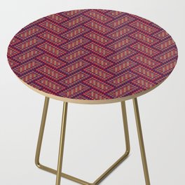 Knitted Textured Pattern Purple Pink Side Table