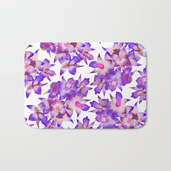 Vintage Floral Violet Bath Mat