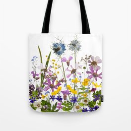 Pressed And Dried Midsummer Flowers Meadow Tote Bag