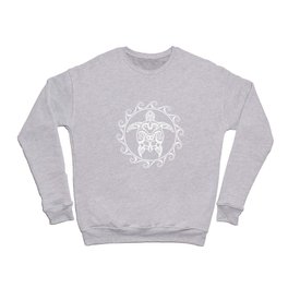 White Tribal Turtle Crewneck Sweatshirt