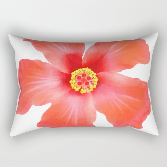 Tropical Hibiscus Flower Vector Rectangular Pillow
