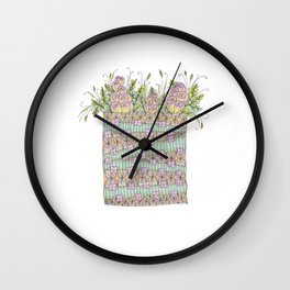 flowers in busket Wall Clock