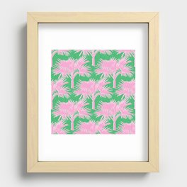 70’s Retro Palm Springs Pink on Kelly Green Recessed Framed Print