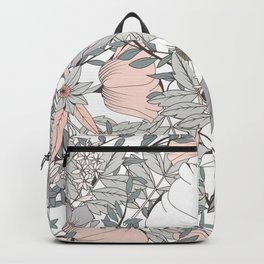 Seamless pattern design with hand drawn flowers and floral elements Backpack