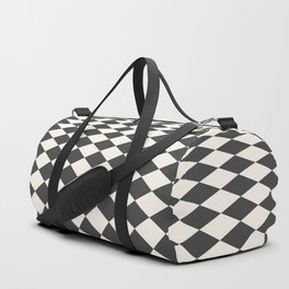 Geometric Shape Patterns 21 in black and beige themed Duffle Bag