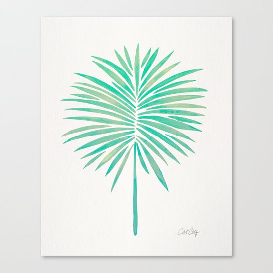 Tropical Fan Palm – Mint Palette Canvas Print