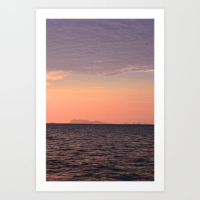 Sunset At Sea Nature In 3 Layers Art Print By Amirenate