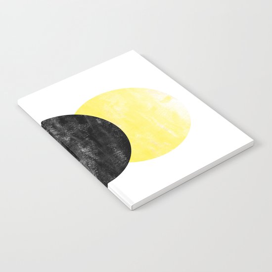 Geller - modern minimal abstract painting white and black gold foil glitter sparkle hipster trendy Notebook