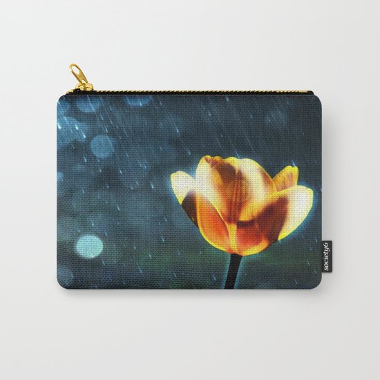 Yellow Tulip in the Rain Carry-All Pouch