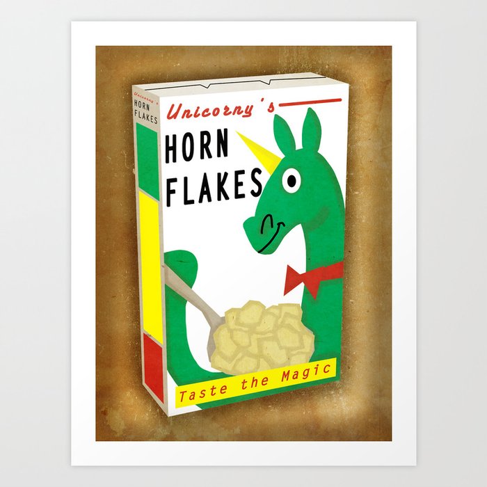 Horn Flakes Cereal Art Print