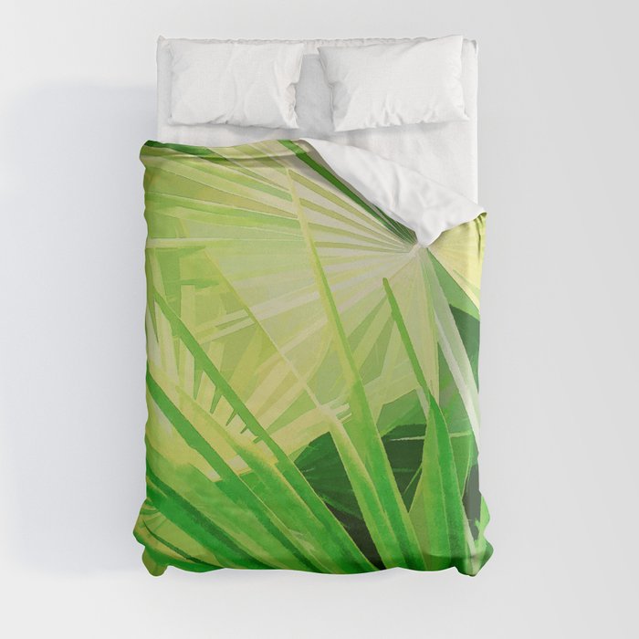 Fan Palm Abstract Duvet Cover