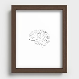 Single Line Anatomical Brain, Medical Wall Art Recessed Framed Print