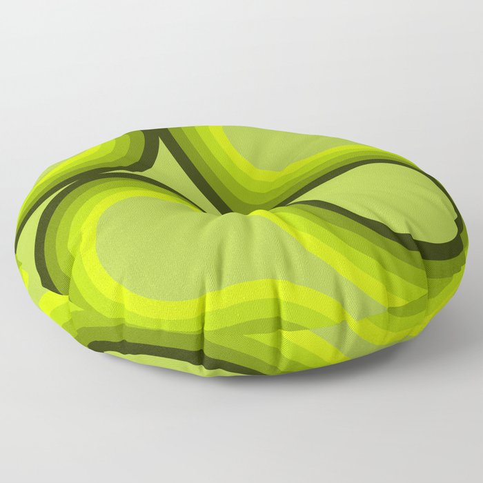 Pattern green waves Floor Pillow