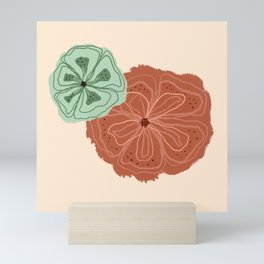 Doodled Blooms  Mini Art Print