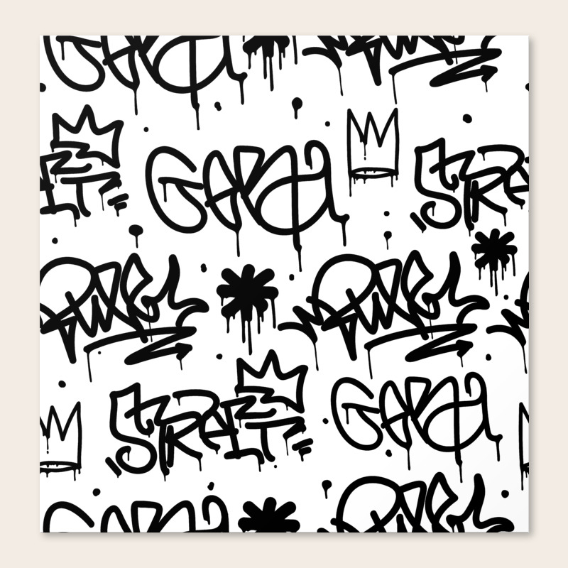 Crowns Graffiti Pattern Canvas Print By Productpics Society6