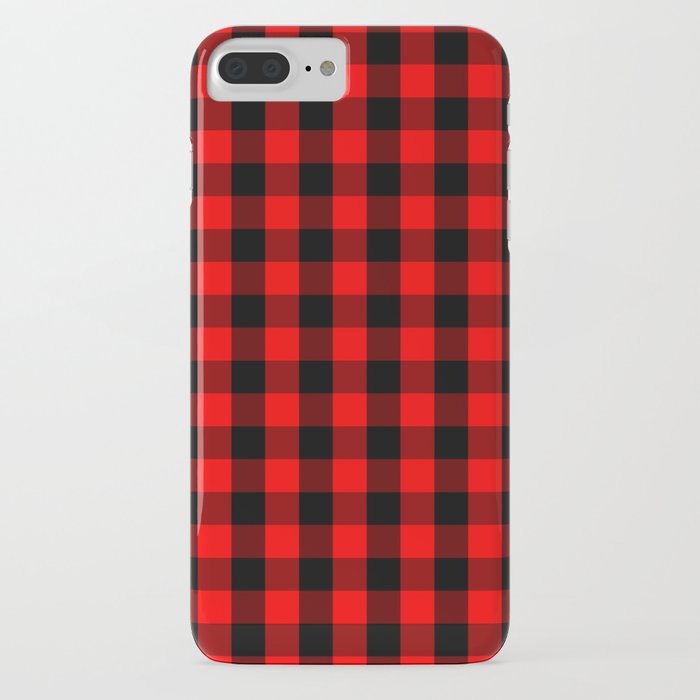 classic red and black buffalo check plaid tartan iphone case
