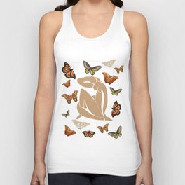 Beach Nude with Spring Butterflies Matisse Inspired Unisex Tank Top