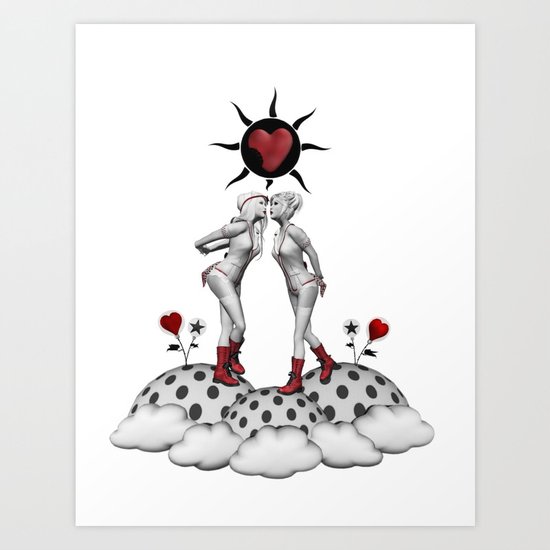 kiss and make up Art Print
