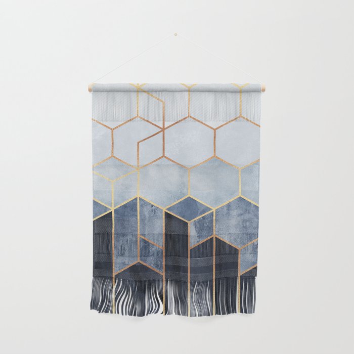 Soft Blue Hexagons Wall Hanging By Elisabethfredriksson Society6