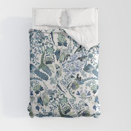Blue vintage chinoiserie flora Comforter