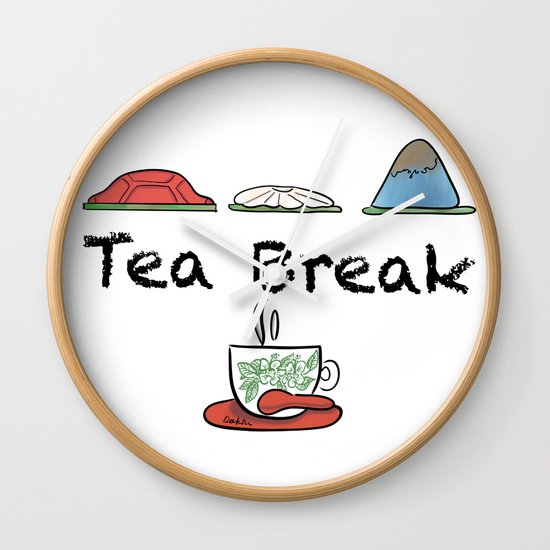 Tea Break Wall Clock by wemma | Society6