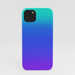 Digital ombre effect of cyan blue purple iPhone Case