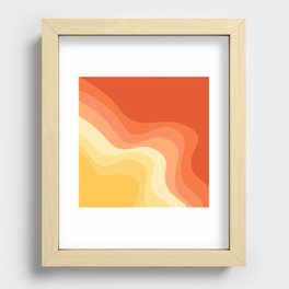 Yellow and orange retro style waves Recessed Framed Print