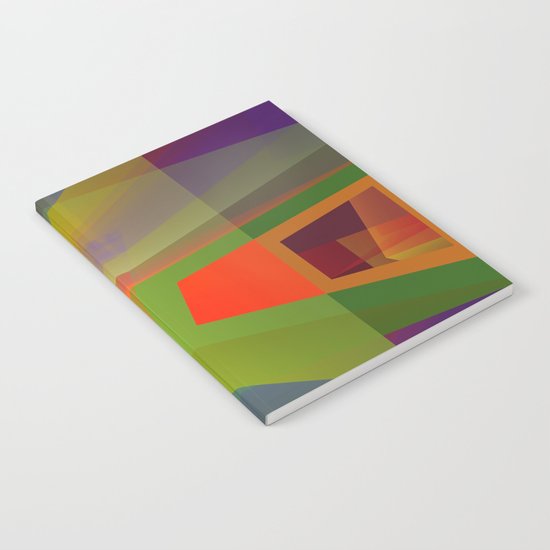 Modern colourful translucent cubism Notebook