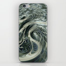 Great Sea Monster - blue green turquoise beige silver black spiral iPhone Skin