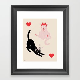 Valentines Cats Framed Art Print