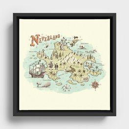 Neverland Map Framed Canvas
