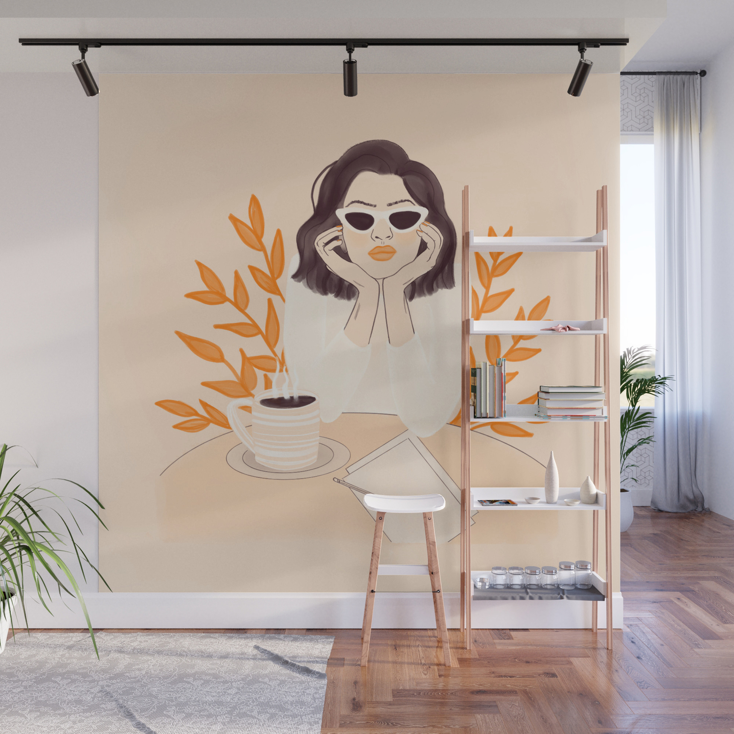 Coffee Shop Afternoon Wall Mural By Rachelszo Society6