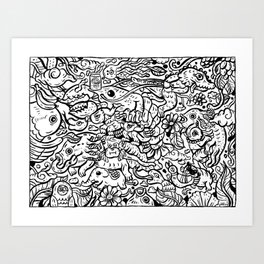 Somewhere Together black and white Art Print