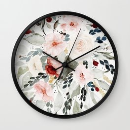 Loose Watercolor Bouquet Wall Clock